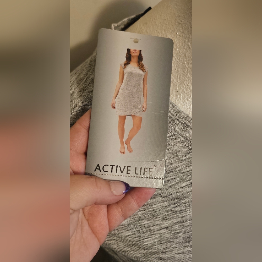 NWT Active Life Light Gray Casual Dress Size Medium - Picture 3 of 5